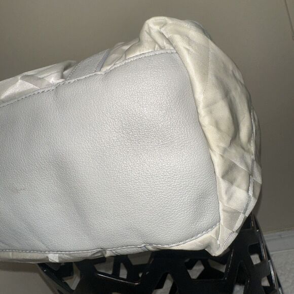 Authentic Burberry Nova Check Cream Nylon Silver Leather Handbag ShoulderSatchel - Picture 13 of 16